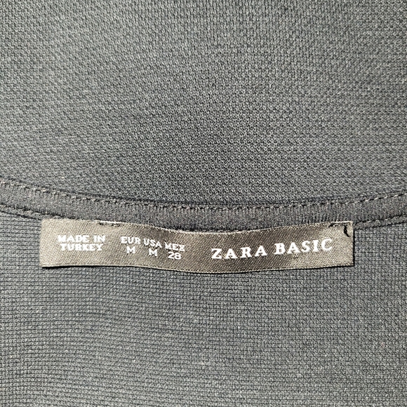 ZARA Basic Black Fitted Mini Dress M - Picture 4 of 5